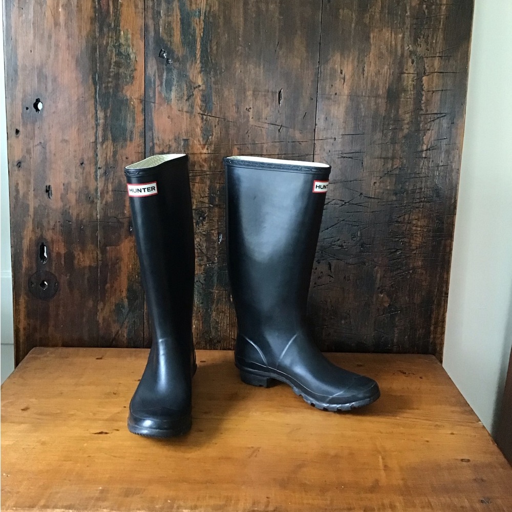HUNTER Rubber Boots, Original Tall Matte Black. Size US 6M/7M Women's 7 - Picture 3 of 11